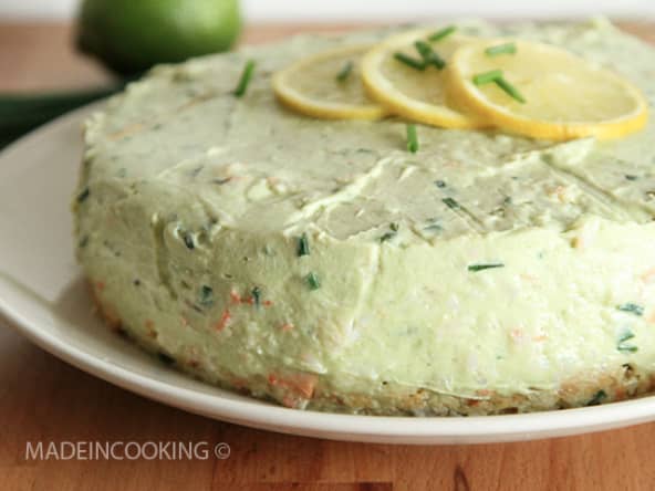 Cheesecake à l'avocat et aux crevettes