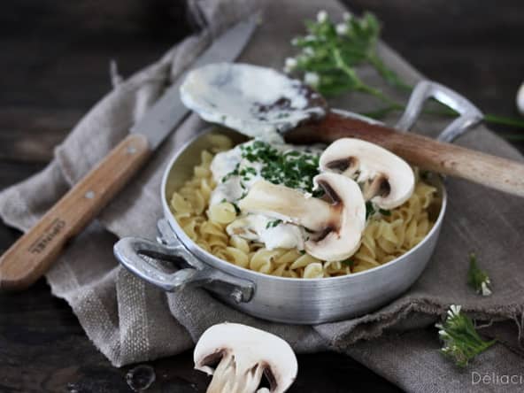 Pâtes aux champignons vegan