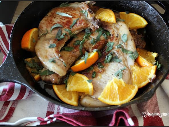 Côtes de porc à l'orange et à la sauge : un régal !