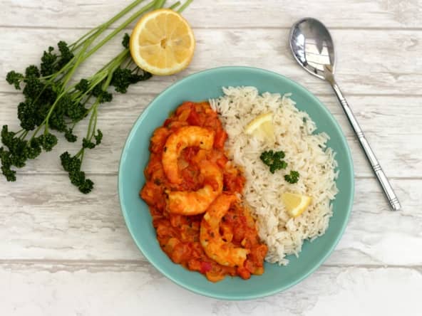Curry de crevettes (ou gambas) au lait de coco
