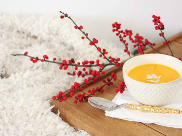 Velouté butternut, coco, orange