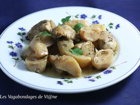 Mijotée de porc au céleri et aux deux pommes