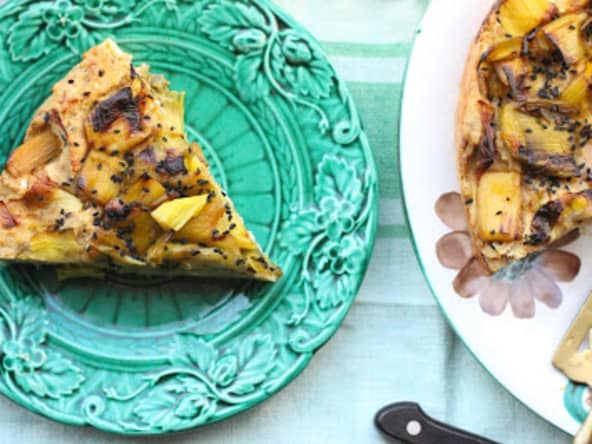 Cake salé aux poireaux et à la feta