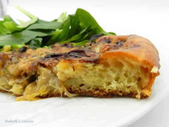 Tarte briochée aux endives confites et Saint Agur