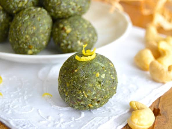 Bouchées crues au citron, pavot et protéines végétales (véganes)