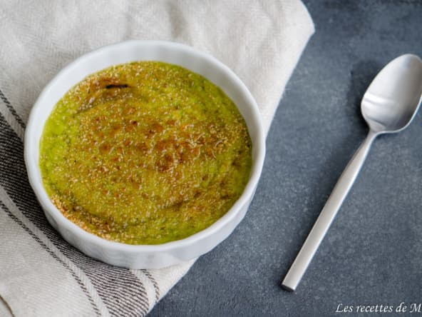 Crème brûlée aux asperges vertes