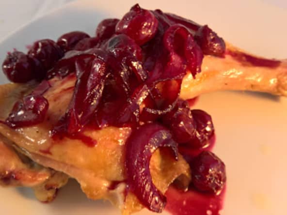 Poulet aux cerises et tonka