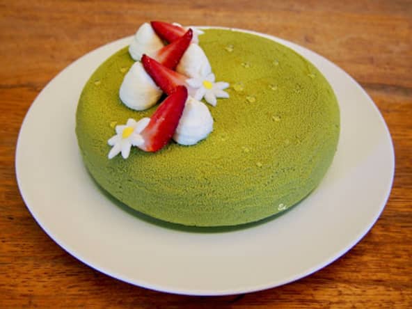 Fraisier ganache montée verveine vanille