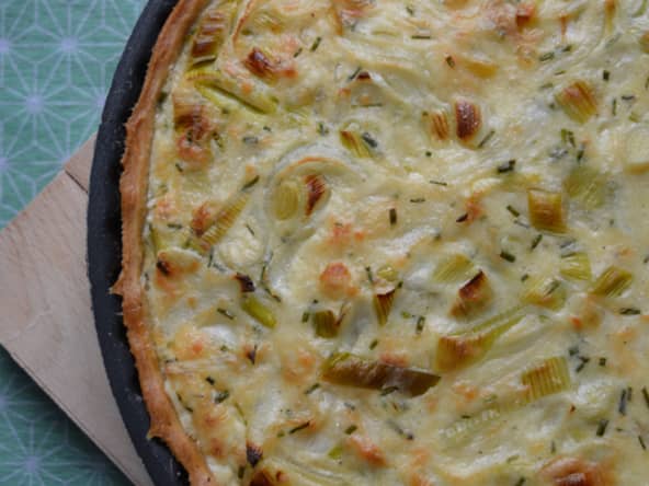 Tarte aux poireaux et aux oignons