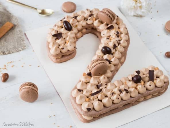 Number cake chocolat praliné pour un anniversaire