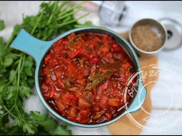 Salade juive pied-noire de poivrons grillés et tomate