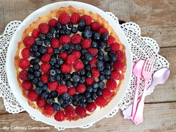 Tarte framboises et myrtilles