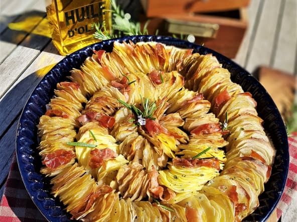 Tian de pommes de terre et speck italien