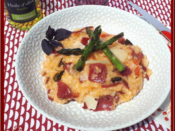 Risotto Tomates, Asperges et Bresaola