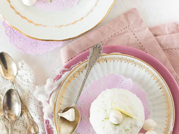 Merveilleux revisité à la framboise, coco et citron vert