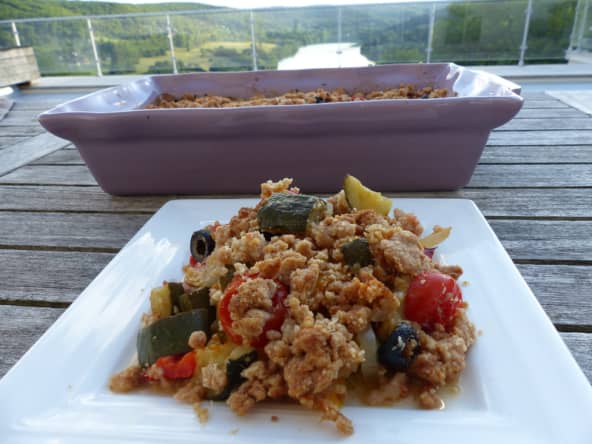 Crumble salé aux légumes du soleil