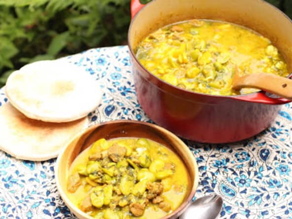 Koresh de fèves fraîches à l'agneau