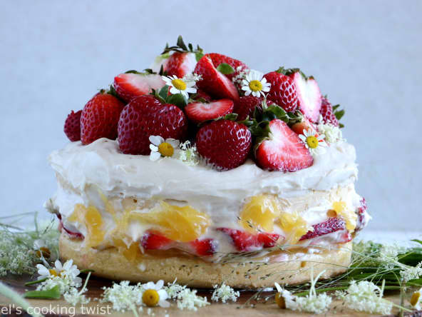 Gâteau suédois de Midsommar aux fraises (Midsommartårta)