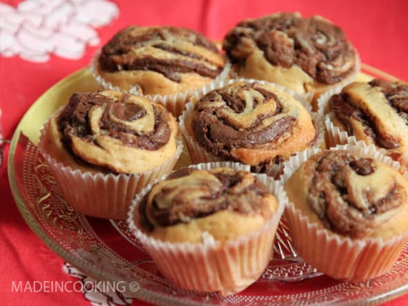 Muffins à la pâte à tartiner