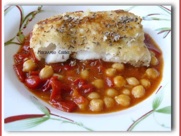 Pavés de cabillaud et pois chiches au cumin