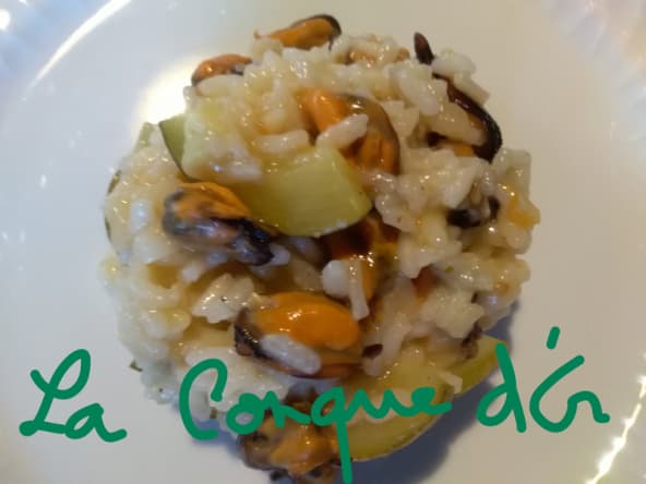 Risotto onctueux aux moules et courgettes