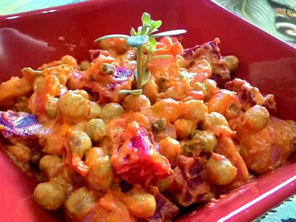 Salade fumée de pomme de terre, betterave et haricot frais