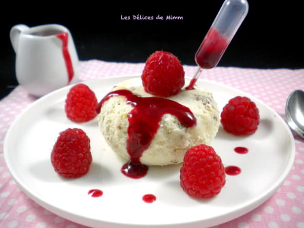 Nougats glacés aux framboises sans sorbetière