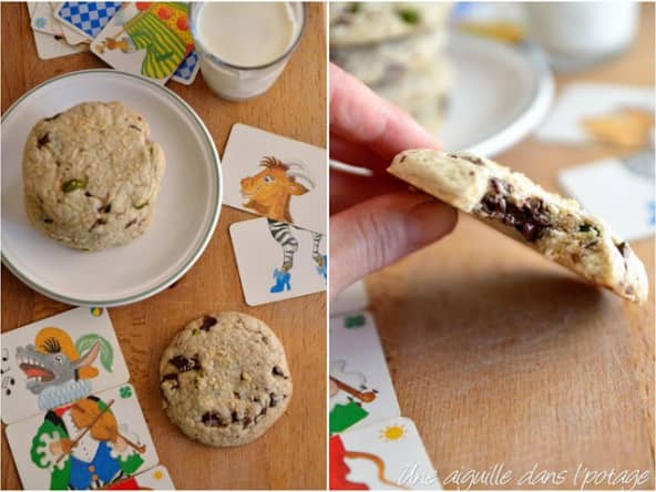 Biscuits à la farine de sarrasin, chocolat et pistaches