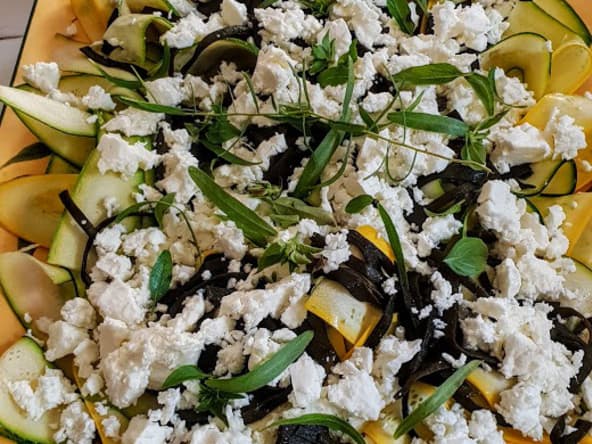 Salade aux courgettes et haricots de mer