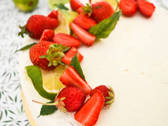 Le Mojito-fraise : un entremets citron vert, menthe, fraises