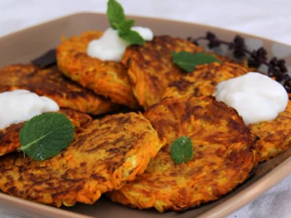 Galettes végétaliennes de carottes et courgettes