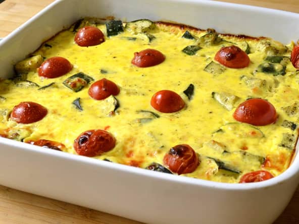 Flan de courgettes et tomates cerises 