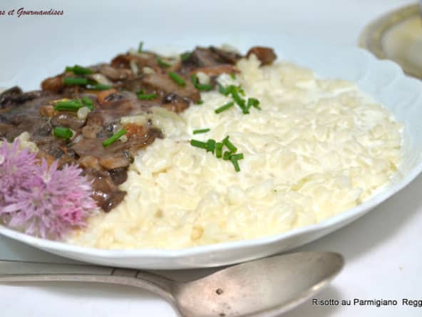 Risotto aux champignons et au Parmigiano Reggiano.