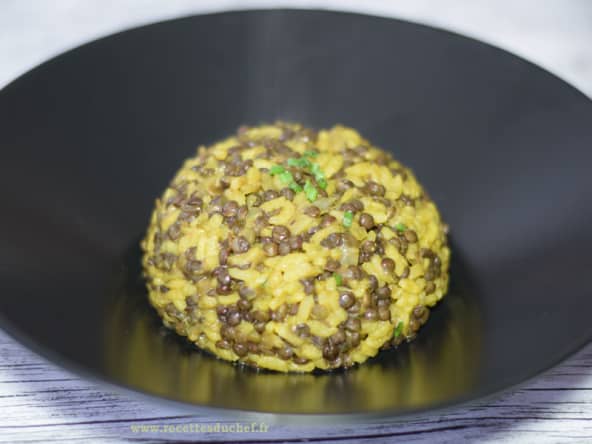 Risotto facile aux lentilles beluga ou caviar végétal