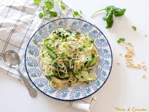 Linguine aux courgettes et basilic