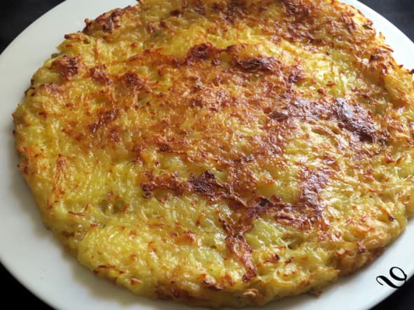 "Galette de pommes de terre au Bresse bleu"