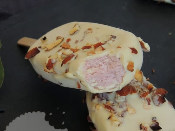 Esquimaux rhubarbe framboise et chocolat blanc