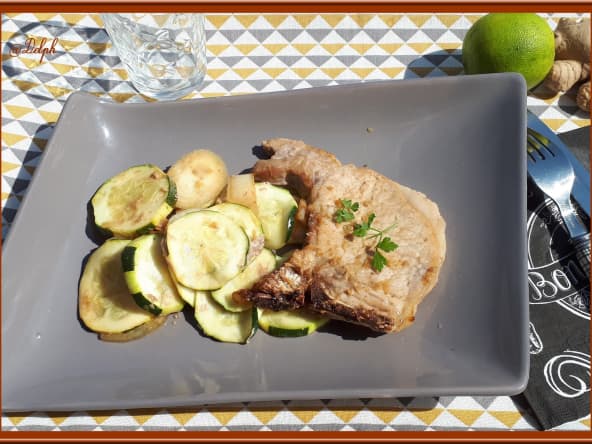 Côtes de porc au miel et gingembre 