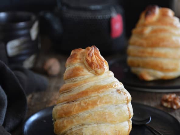 Douillon vegan de poires au chocolat et aux noix