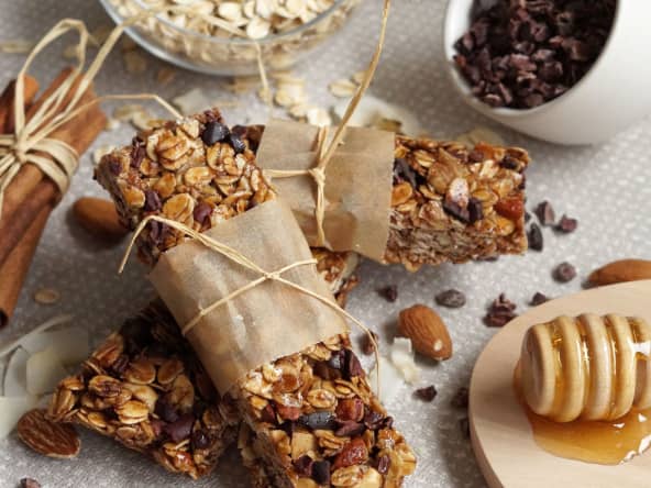 Barres de granola maison amande, coco et miel