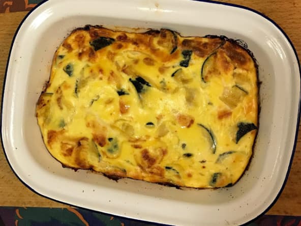 Flan d'oignons et courgettes au parmesan