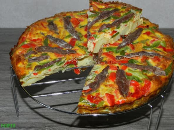 Tarte aux oeufs légumes du sud et anchois