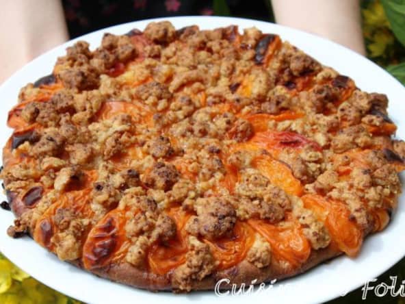 Tarte briochée aux abricots et son crumble