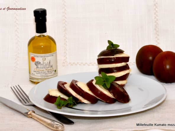 Millefeuille Kumato/mozzarella.