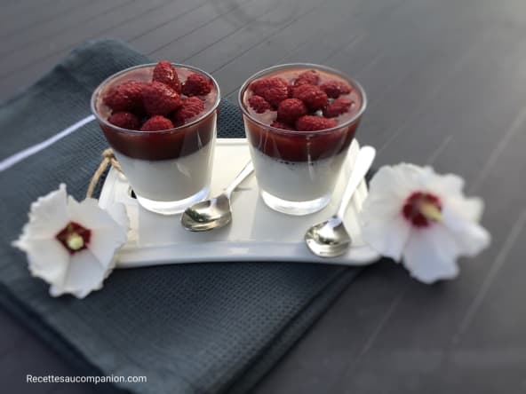 Panna cotta au lait de coco et framboises