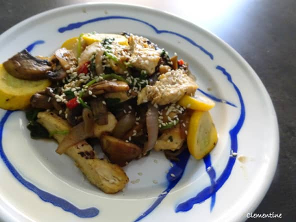 Poulet aux légumes au wok