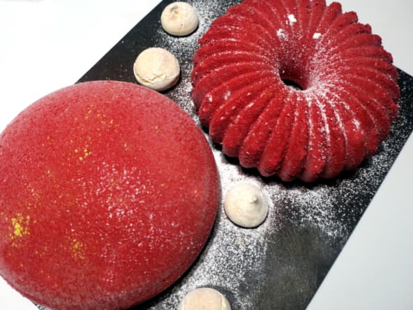 Entremets framboise citron"Les élégants en habits de velours"