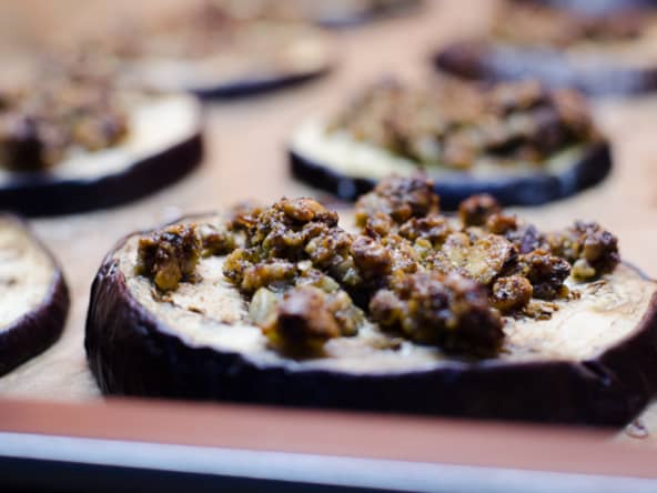 Aubergines au pesto aux noisettes