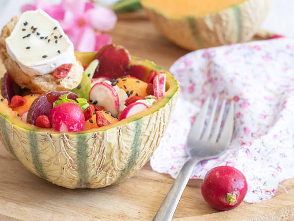 Salade melon sésame