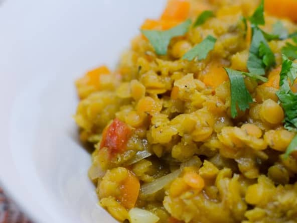 Curry de lentilles corail aux carottes